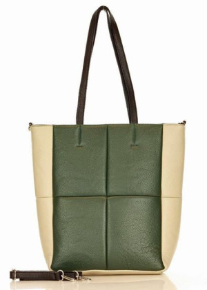 MARCO MAZZINI Oryginalna torba skórzana shopper bag XL slow fashion zielony