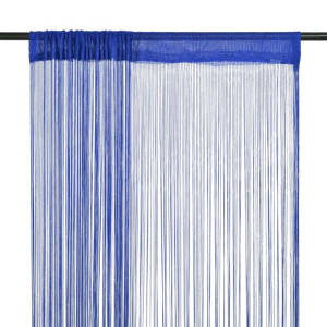Zasłony sznurkowe, 2 sztuki, 100 x 250 cm, niebieskie