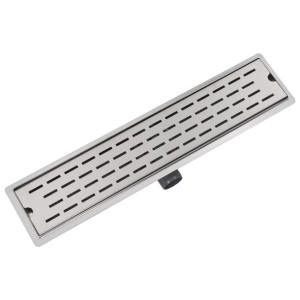 Kratka odpływowa, liniowa, 630x140 mm, wzór linii, stal nierdzewna