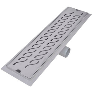 Odpływ prysznicowy liniowy, fale, 530 x 140 mm, stal nierdzewna