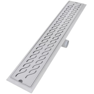 Kratka odpływowa, liniowa, 730x140 mm, wzór fali, stal nierdzewna