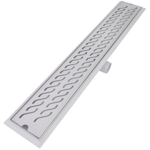 Odpływ prysznicowy liniowy, fale, 830 x 140 mm, stal nierdzewna