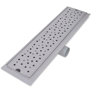 Kratka odpływowa, liniowa, 530x140 mm, wzór w kropki, stal nierdzewna