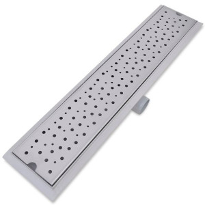 Kratka odpływowa, liniowa, 630x140 mm, wzór w kropki, stal nierdzewna