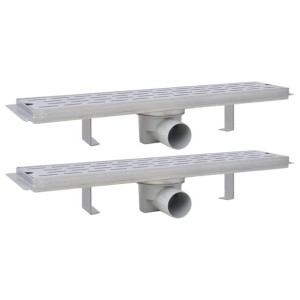 Odpływ prysznicowy liniowy, 2 szt., linie, 530x140 mm, stal