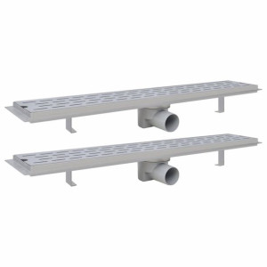 Odpływ prysznicowy liniowy, 2 szt., stal nierdzewna, 730x140 mm