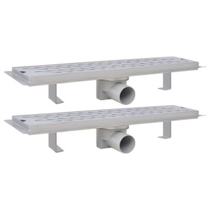 Odpływ prysznicowy liniowy, 2 szt., fale, 530x140 mm, stal