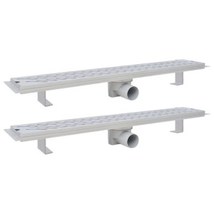 Odpływ prysznicowy liniowy, 2 szt., fala, 730x140 mm, stal