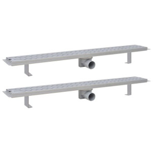 Odpływ liniowy, 2 szt., fala, 930x140 mm, stal nierdzewna