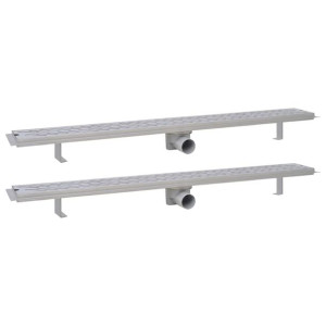 Odpływ prysznicowy liniowy, 2 szt., fala, 1030x140 mm, stal