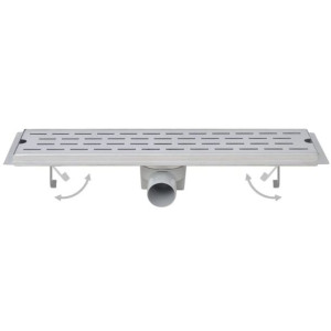Odpływ prysznicowy liniowy, stal nierdzewna, 2 szt., 630x140 mm