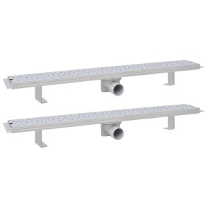 Odpływ prysznicowy liniowy, 2 szt., Bubble, stal, 830x140 mm