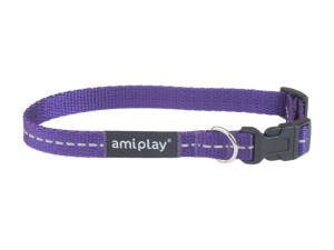 AMIPLAY obroża regulowana Reflective S fioletowy