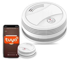 Czujnik dymu WiFi bezprzewodowy detektor dymu kompatybilny z aplikacją TUYA