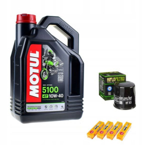 Olej Motul Filtr oleju Świece NGK KAWASAKI ZX-6R