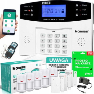 Alarm Bezprzewodowy Gsm Zestaw Czujników Karta Sim
