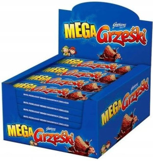 32x Mega Grześki Kakaowy w czekoladzie Wafel 48g