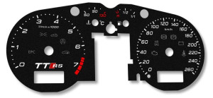 Audi TT (8N) zamiennik tarcz licznika z MPH na km/h, zegary wzór jak TT RS