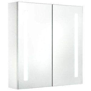 Szafka łazienkowa z lustrem i LED, 60 x 14 x 62 cm