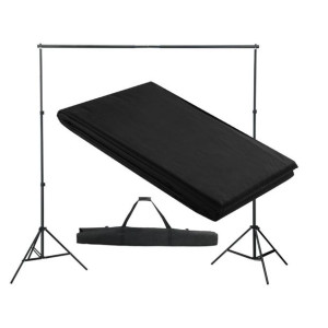 System zawieszenia tła z czarnym tłem 300 x 300 cm