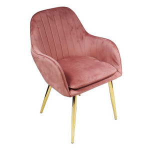 Fotel FLORYDA GOLD VELVET różowy - welur