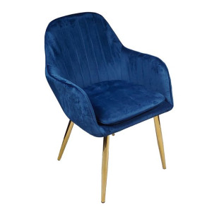 Fotel FLORYDA GOLD VELVET granatowy - welur