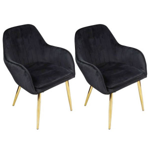 2 fotele FLORYDA GOLD VELVET czarne - welur