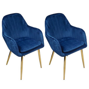 2 fotele FLORYDA GOLD VELVET granatowe - welur