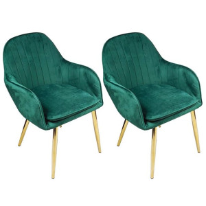 2 fotele FLORYDA GOLD VELVET zielone - welur