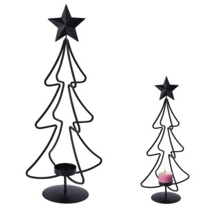 Świecznik choinka na tealight metalowy podstawka pod świeczkę święta 45 cm