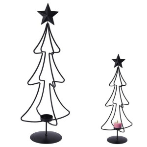 Świecznik choinka na tealight metalowy podstawka pod świeczkę święta 55 cm