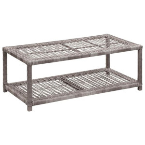Ławka z półką na buty, szara, 80x40x30 cm, polirattan