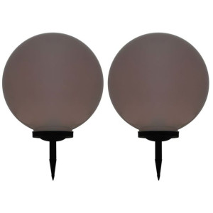 Lampy solarne do ogrodu, 2 szt., LED, kuliste, 50 cm, RGB