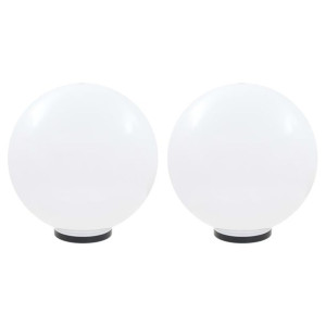 Lampy ogrodowe LED, 2 szt., kuliste, 50 cm, PMMA