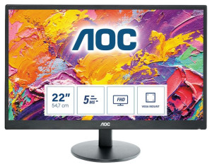 Monitor AOC E2270SWDN (21,5"  TN  FullHD 1920x1080  VGA  kolor czarny)
