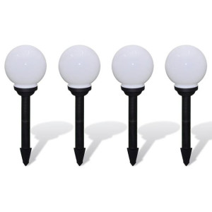 Zewnętrzna lampa solarna LED, kula, 15 cm, 4 szt., z bolcem
