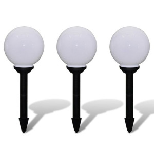 Zewnętrzne lampy solarne LED w kształcie kuli, 20 cm, 3 szt.