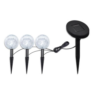 Lampy ogrodowe ze szpikulcami i panelem solarnym, 3 LED