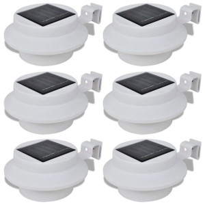 Lampy solarne, 6 sztuk, białe