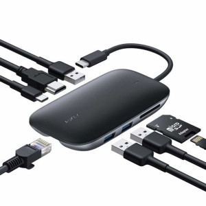 Aukey Hub Usb C Cb-c71 8w1 Rj45 Hdmi 4k Pd 100w