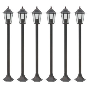 Lampy ogrodowe, 110 cm, E27, aluminium, 6 szt., brązowe