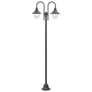 Latarnia ogrodowa 2-punktowa, 220 cm, aluminium, E27, brązowa