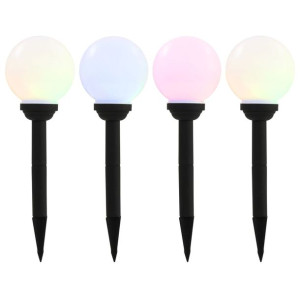 Kuliste lampy solarne do ogrodu, 4 szt., LED, 15 cm, RGB