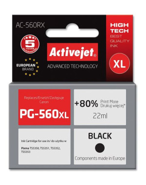 Tusz Activejet AC-560RX (zamiennik Canon PG-560XL  Supreme  22ml  czarny).