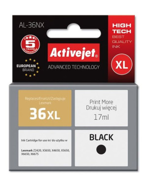 Tusz Activejet AL-36NX (zamiennik Lexmark 36XL 18C2170E  Supreme  17 ml  cz