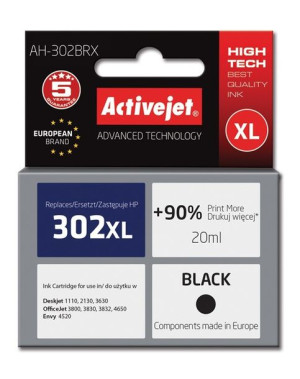 Tusz Activejet AH-302BRX (zamiennik HP 302XL F6U68AE  Premium  20 ml  czarn