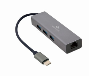 Gembird Adapter Usb-c - Lan Rj-45 1gb Na Kablu Hub 3x Usb 3.1
