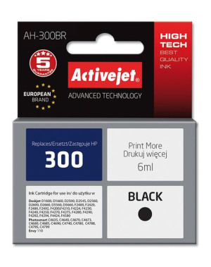 Tusz Activejet AH-300BR (zamiennik HP 300 CC640EE  Premium  6 ml  czarny)