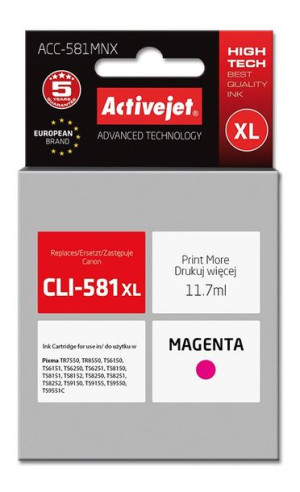 Tusz Activejet ACC-581MNX (zamiennik CLI-581M XL  Supreme  11,70 ml  czerwo
