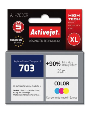Tusz Activejet AH-703CR (zamiennik HP 703 CD888AE  Premium  21 ml  kolor)